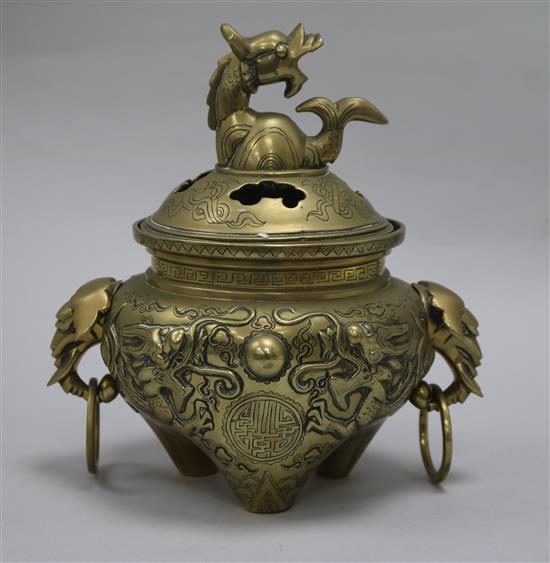 A Chinese brass censor
